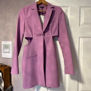 Zara Long Sleeve Blazer Style Pink Mini Dress, size S